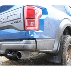 Rally Armor UR Mud Flaps (Black w/ Dark Grey Logo), 2017-2020 F-150 Raptor - Angle 2