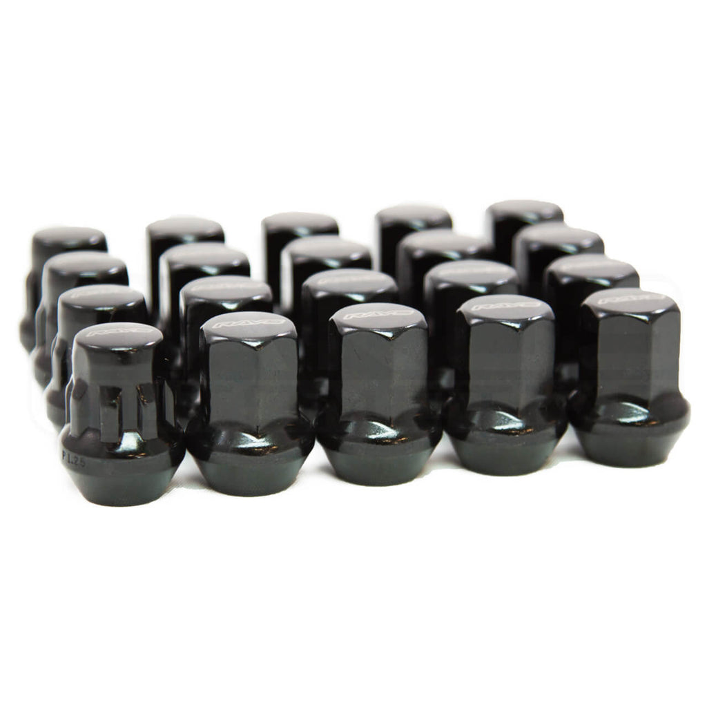 Rays M12x1.50 5 Holes 16pcs Nut, 4pcs Lock Nut, 1 Adapter & 1 Lock Nut Key - Black - Angle 2