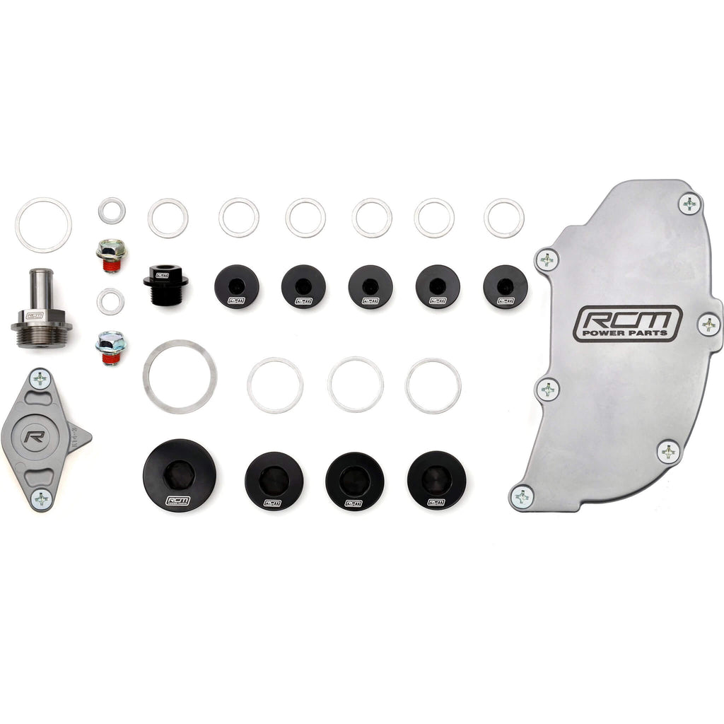 Roger Clark Motorsport 13 Piece Billet Block Blanking Kit (Silver), 2002-2014 WRX & 2004-2021 STi