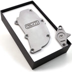 Roger Clark 2Pc Billet Gudgeon Pin & Oil Sep. Cover Kit (Silver), 2002-2014 WRX & 2004-2021 STi - Angle 2