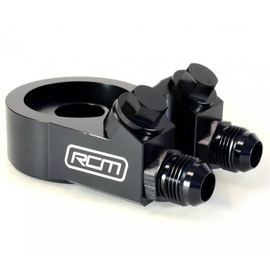 Roger Clark Motorsport Black Series 2-Port Thermostat Oil Sandwich Plate, 2002-2014 WRX & 2004-2021 STi
