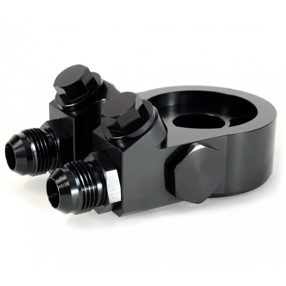 Roger Clark Motorsport Black Series 2-Port Thermostat Oil Sandwich Plate, 2002-2014 WRX & 2004-2021 STi - Angle 2