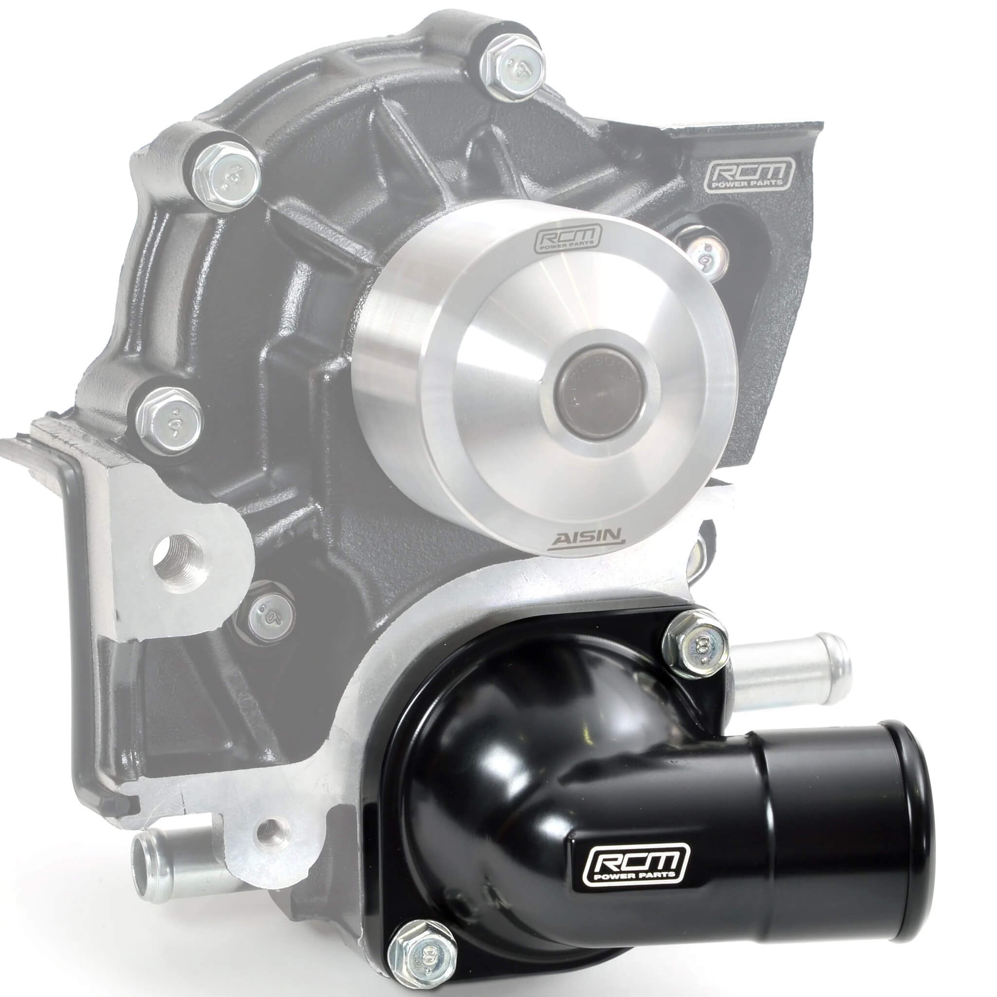Roger Clark Motorsport Black Series Subaru Thermostat Housing Kit, 2002-2014 WRX & 2004-2021 STi - Angle 5