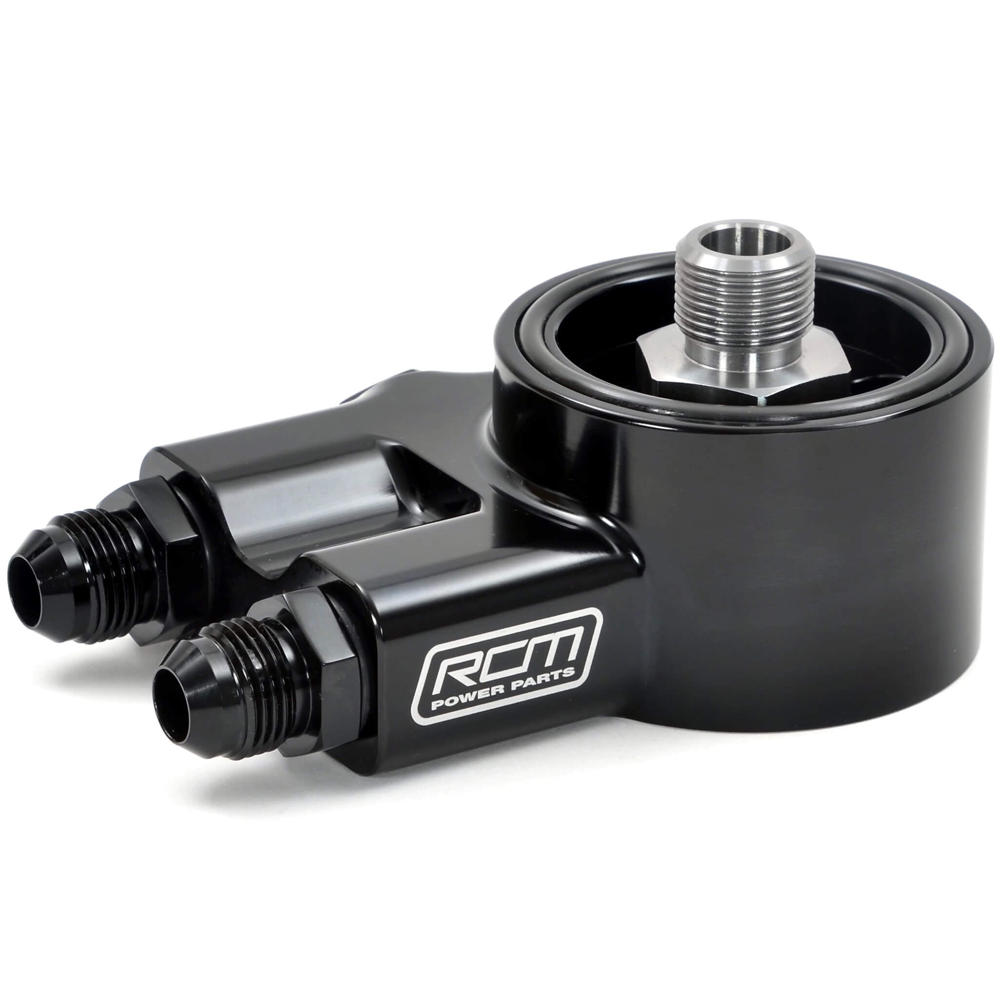 Roger Clark Motorsport Black Series Thermostatic Oil Sandwich Plate, 2002-2014 WRX & 2004-2021 STi - Angle 3