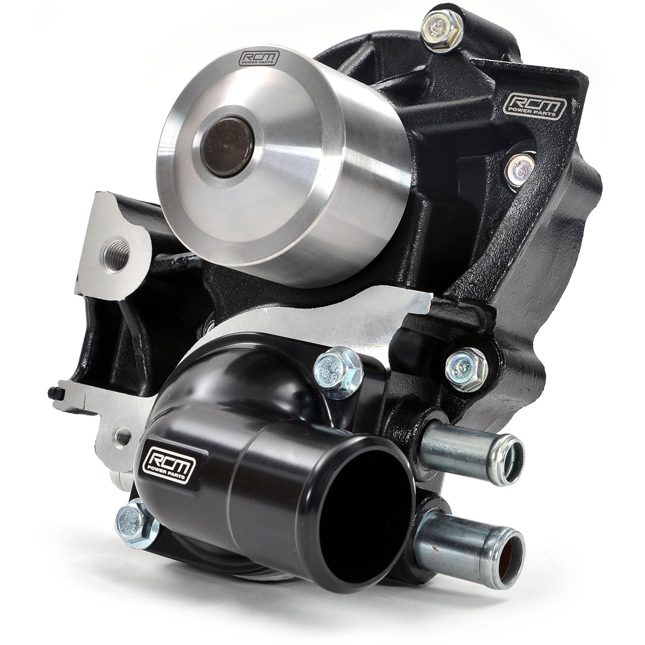 Roger Clark Motorsport Black Series Water Pump - 3 Port, 2004-2007 WRX & 2004-2021 STi - Angle 2