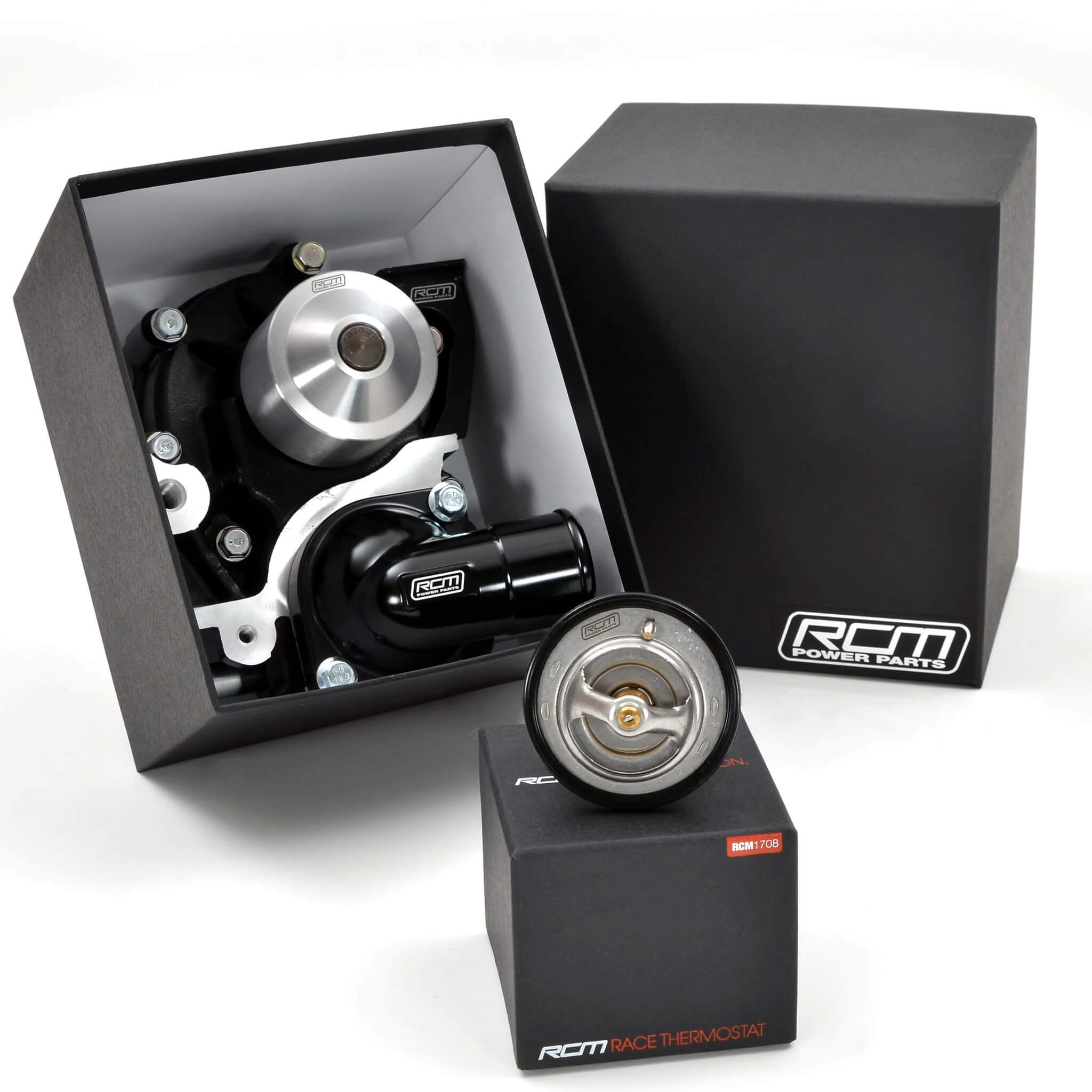 Roger Clark Black Series Water Pump & 70c Degree Thermostat 3 Port, 2004-2007 WRX & 2004-2021 STi - Angle 3