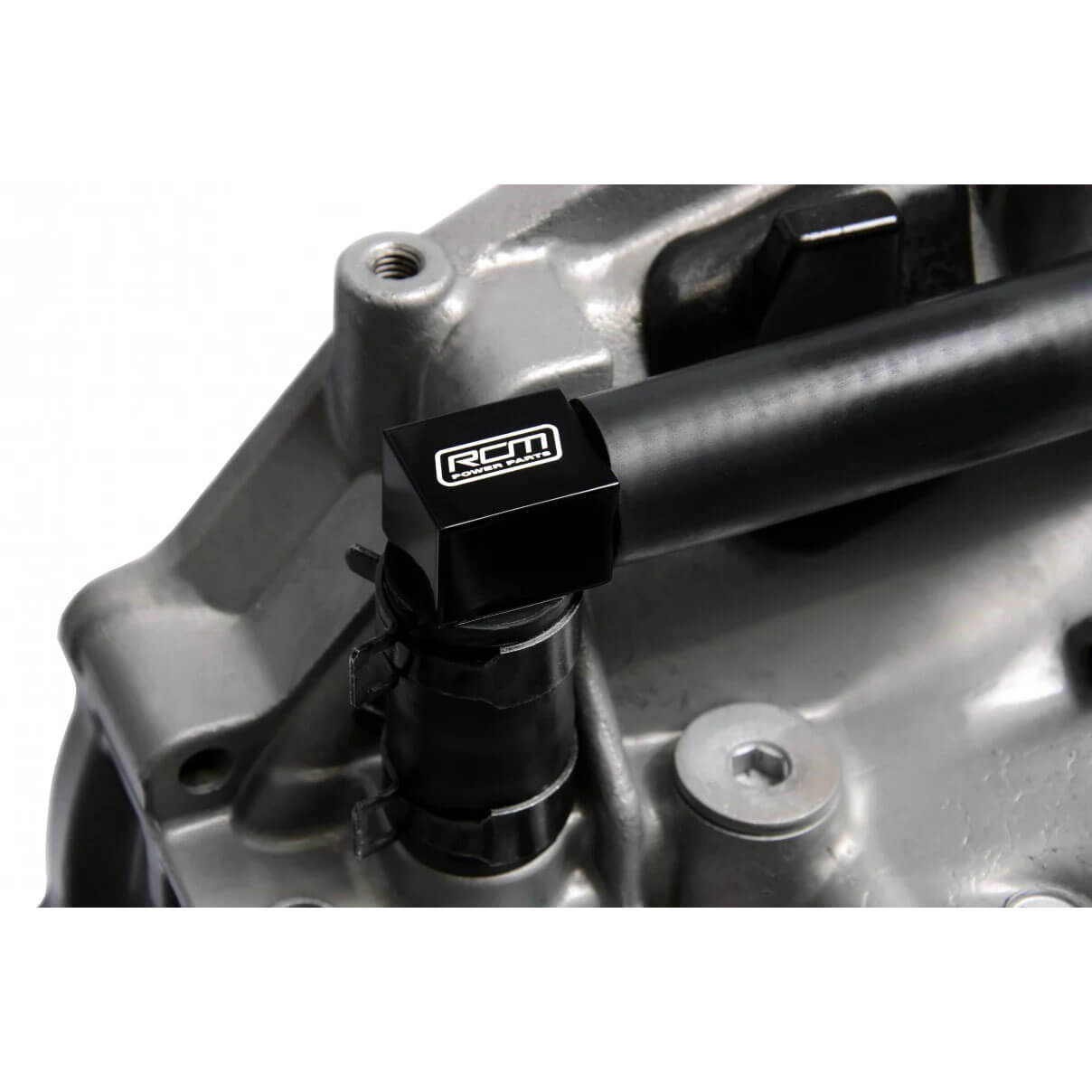 Roger Clark Motorsport Block Breather Adapter (Use w/ Catch Tank), 2002-2014 WRX & 2004-2021 STi - Angle 2