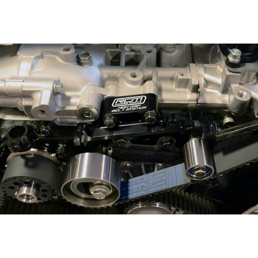 Roger Clark Motorsport High Grip Bracket & Genuine Subaru Timing Belt, 2002-2014 WRX & 2004-2021 STi - Angle 6