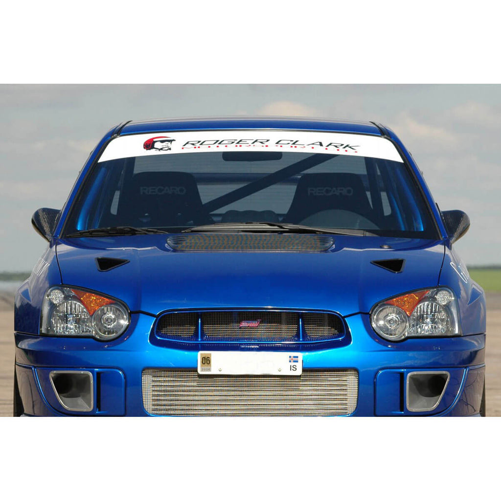 Roger Clark Motorsport Logo Sunstrip Windshield Banner (White), 2002-2007 WRX & 2004-2007 STi