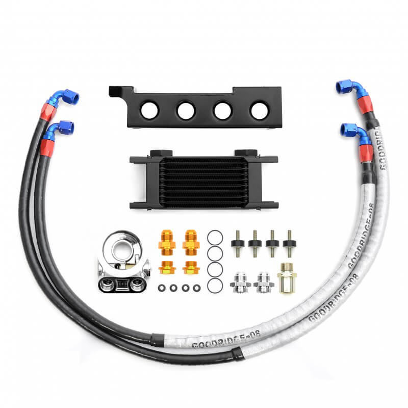 Roger Clark Motorsport Oil Cooler Kit w/ Black Bracket (10 Row), 2008-2014 WRX & STi