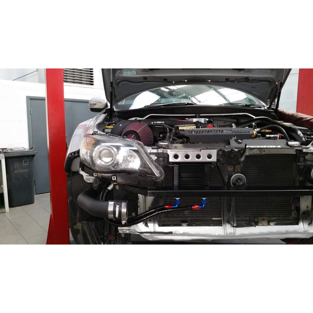 Roger Clark Motorsport Oil Cooler Kit w/ Black Bracket (19 Row), 2008-2014 WRX & STi - Angle 6