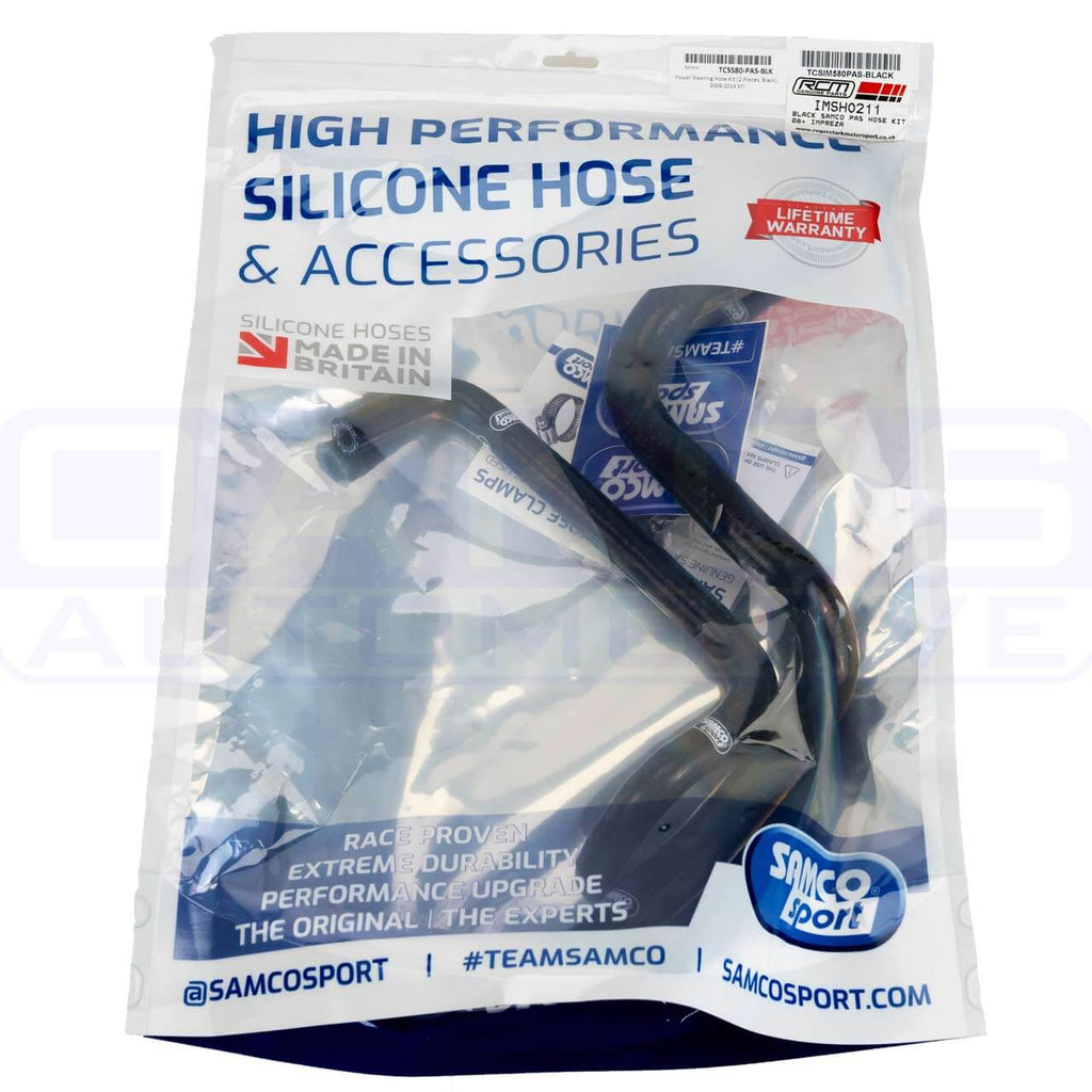 Samco Silicone Power Steering Hose Kit (Black), 2008-2014 WRX & STi - Angle 2