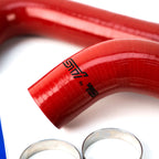 Samco Silicone Radiator Hose Kit w/ SS Clamps (Viper Red), 2002-2007 WRX & STi - Angle 2