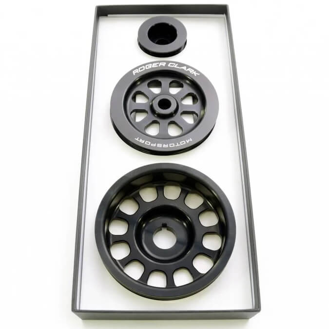 Roger Clark Motorsport Super Lightweight Ancillary Pulley Kit w/ No Air Con, 2002-2007 WRX & STi - Angle 2