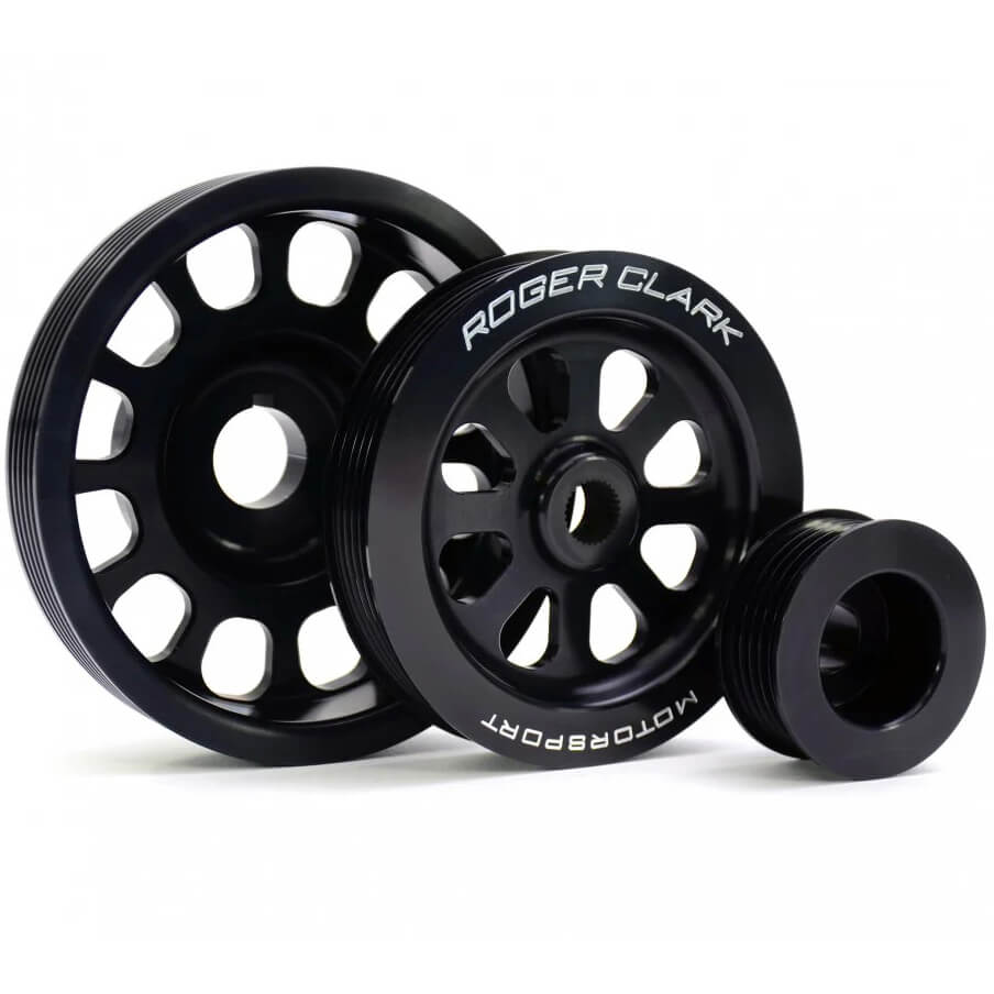 Roger Clark Motorsport Super Lightweight Ancillary Pulley Kit w/ No Air Con, 2002-2007 WRX & STi - Angle 3