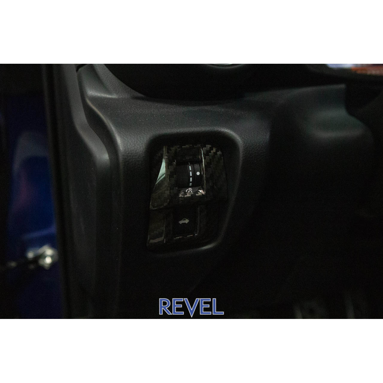 Revel GT Dry Carbon Carbon Cluster Switch Panel Cover, 2022-2025 BRZ & GR86 - Angle 2