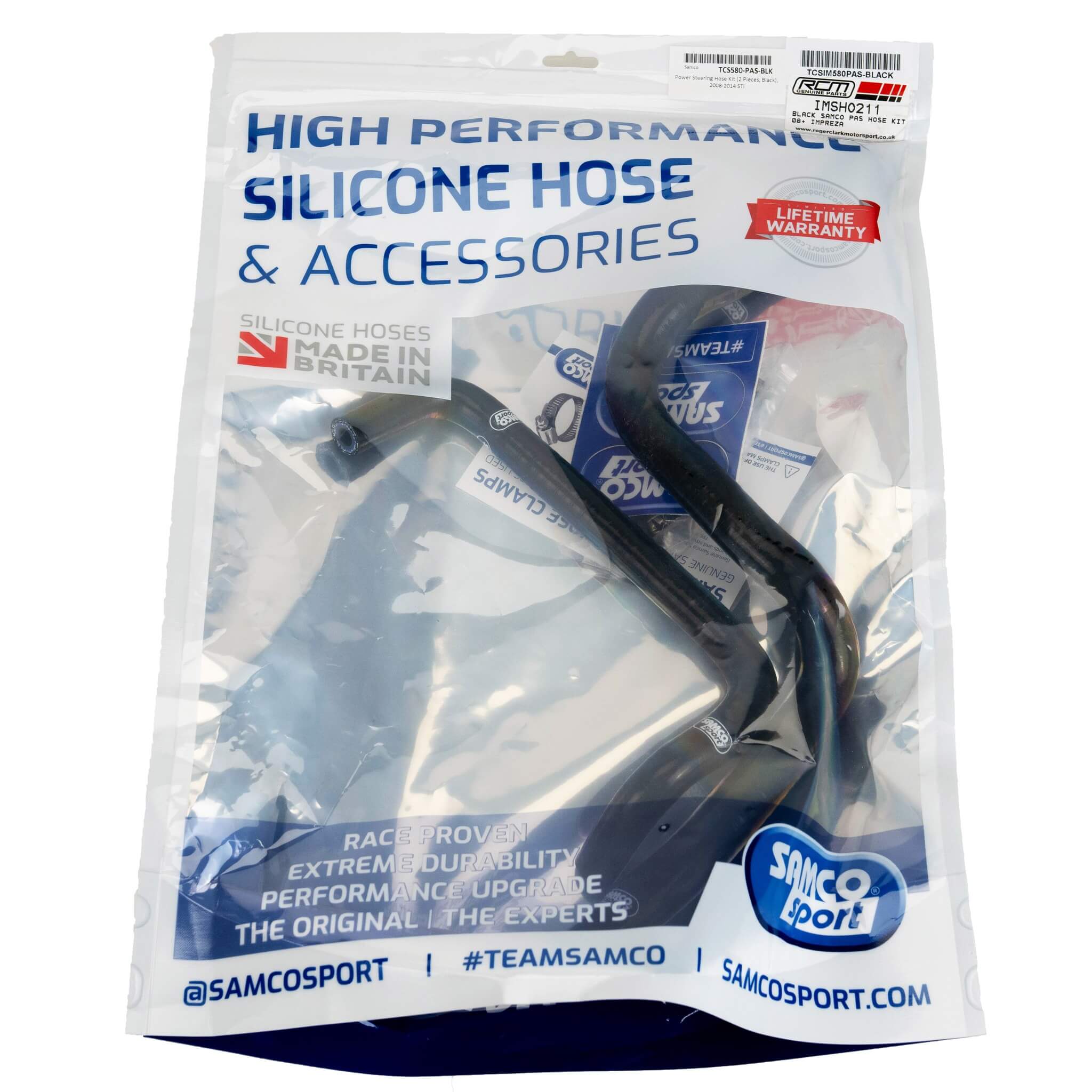 Samco Power Steering Hose Kit w/ Clamps (2 Pieces), 2008-2014 STi