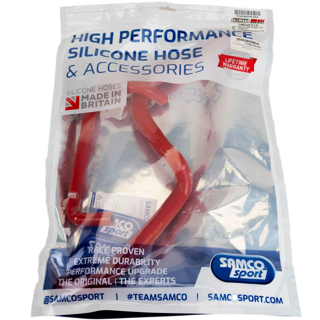 Samco Power Steering Hose Kit w/ Clamps (2 Pieces), 2008-2014 STi