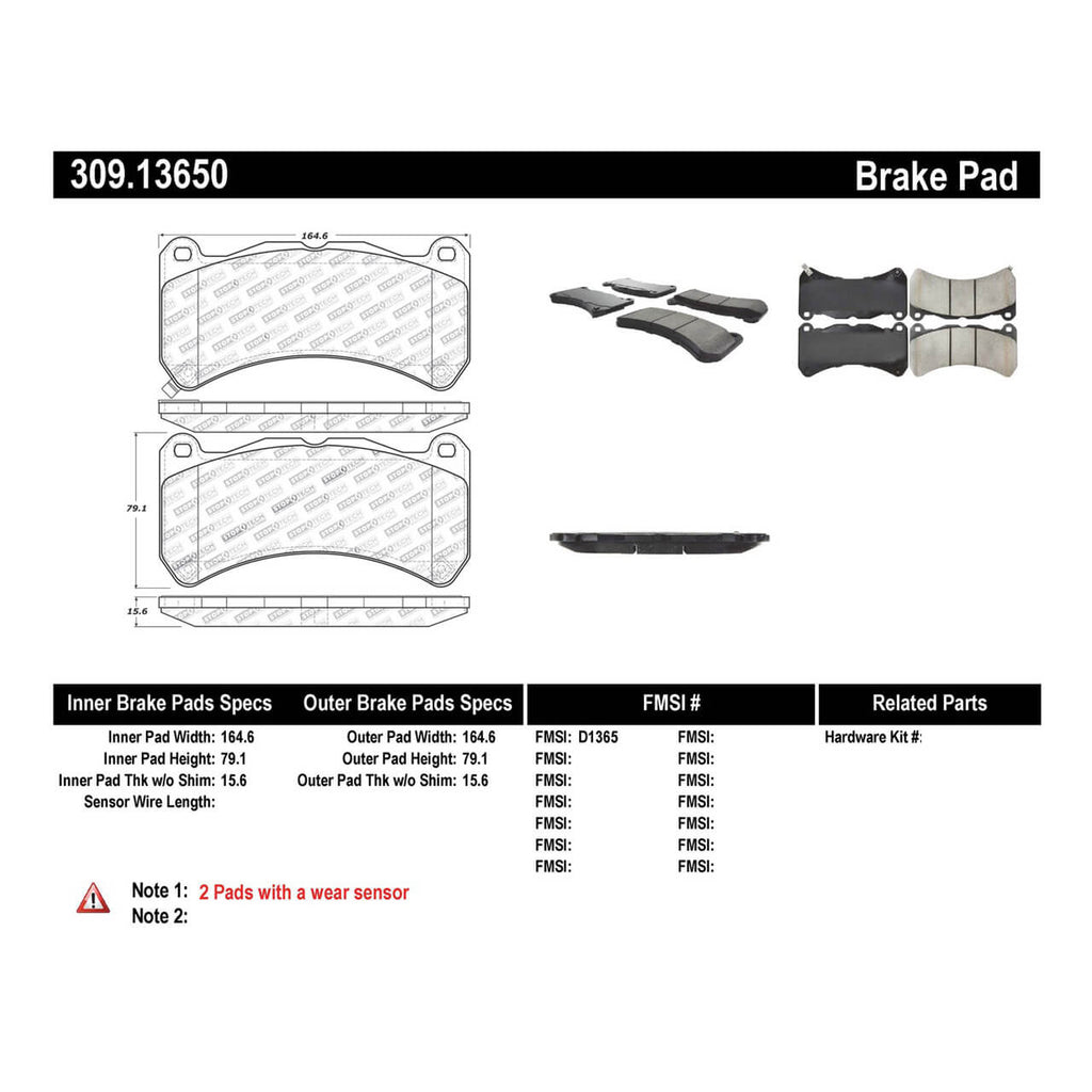 StopTech Front 'Sport' Brake Pads, 2018-2021 STi