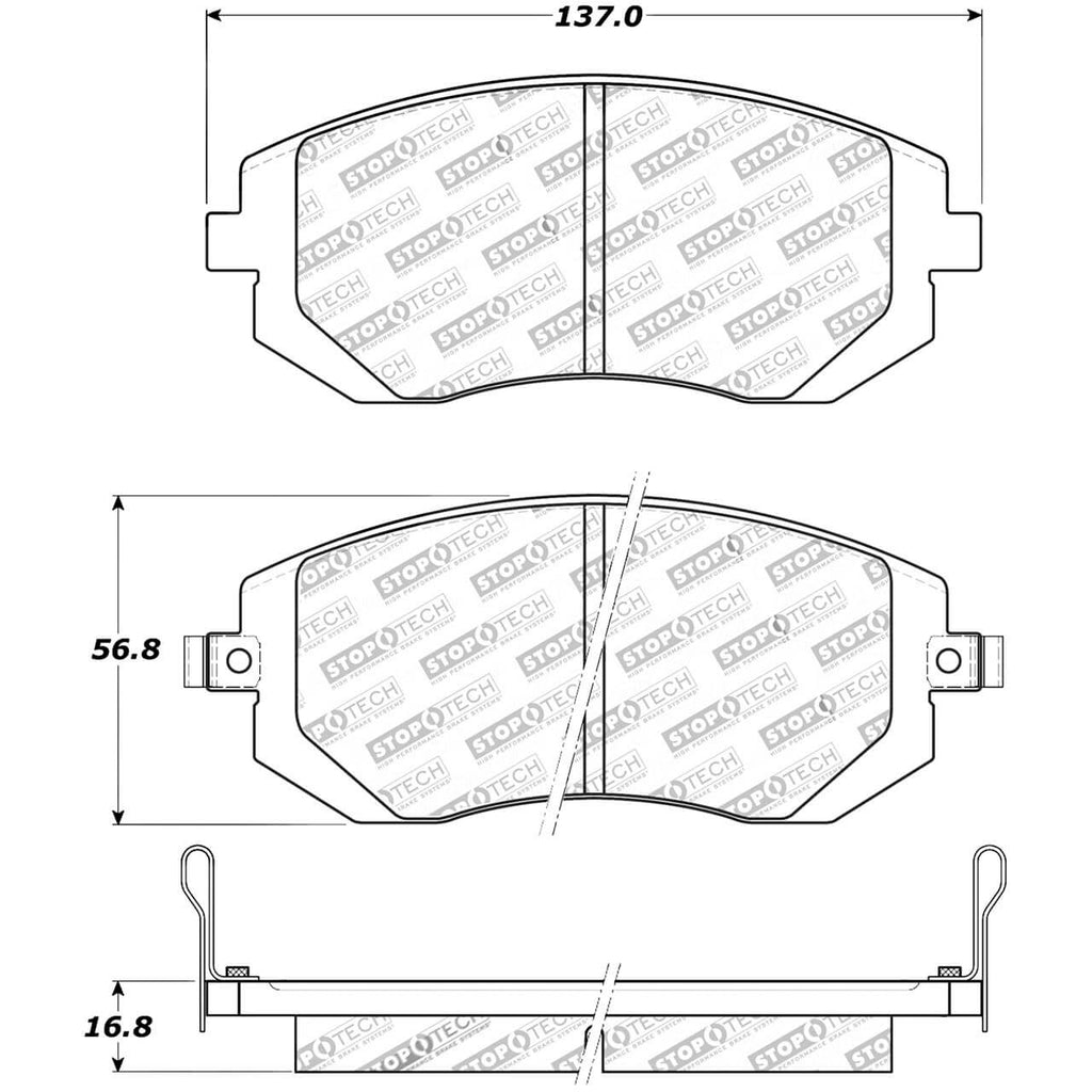 StopTech Front 'Street' Brake Pads, 2003-2005 WRX & 2008-2010 WRX & 2013+ BRZ/86