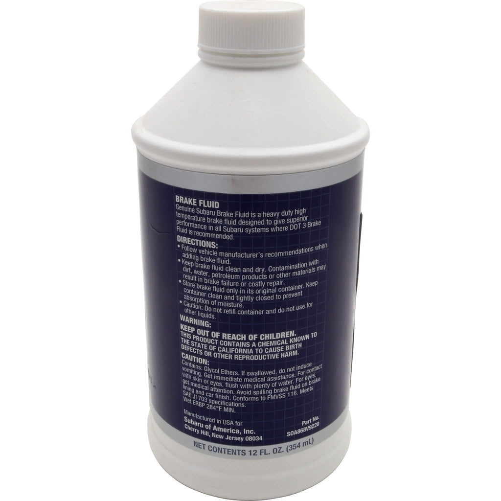 Subaru (OEM) Brake Fluid (DOT 3, 12oz.), Subaru (All) - Angle 2