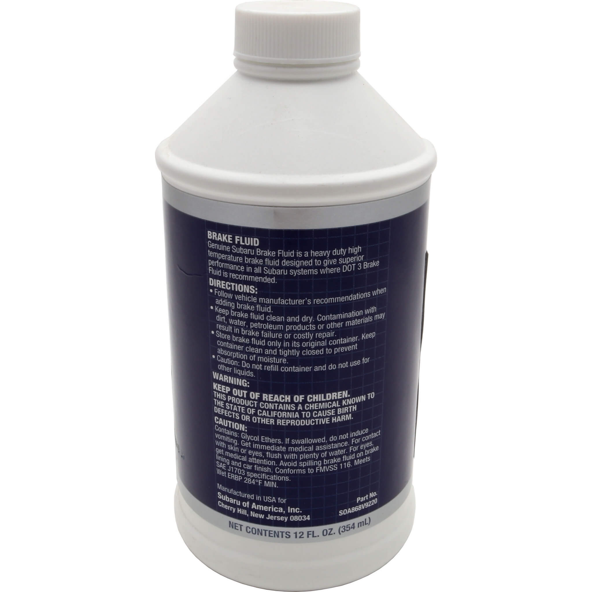 Subaru (OEM) Brake Fluid (DOT 3, 12oz.), Subaru (All) - Angle 2
