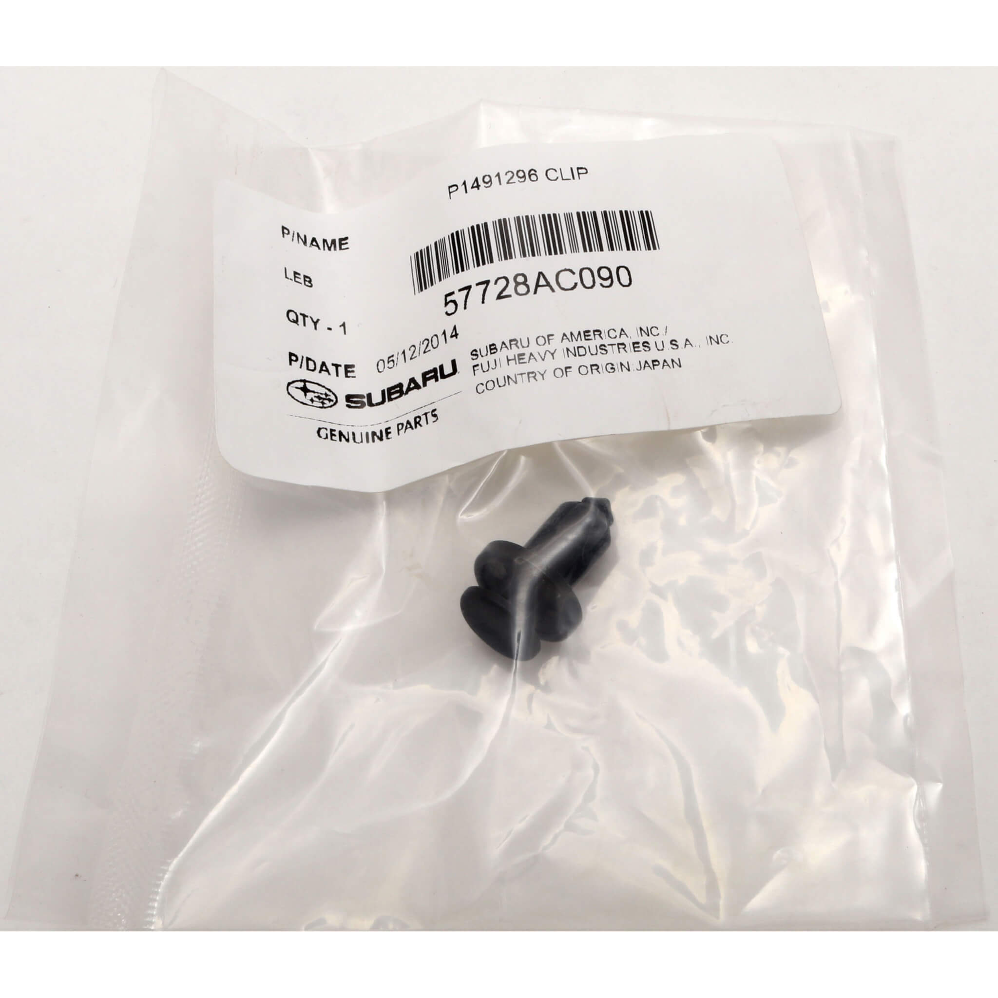 Subaru (OEM) Bumper & Engine Cover Push Clip, 2002-2007 WRX & STi - Angle 2