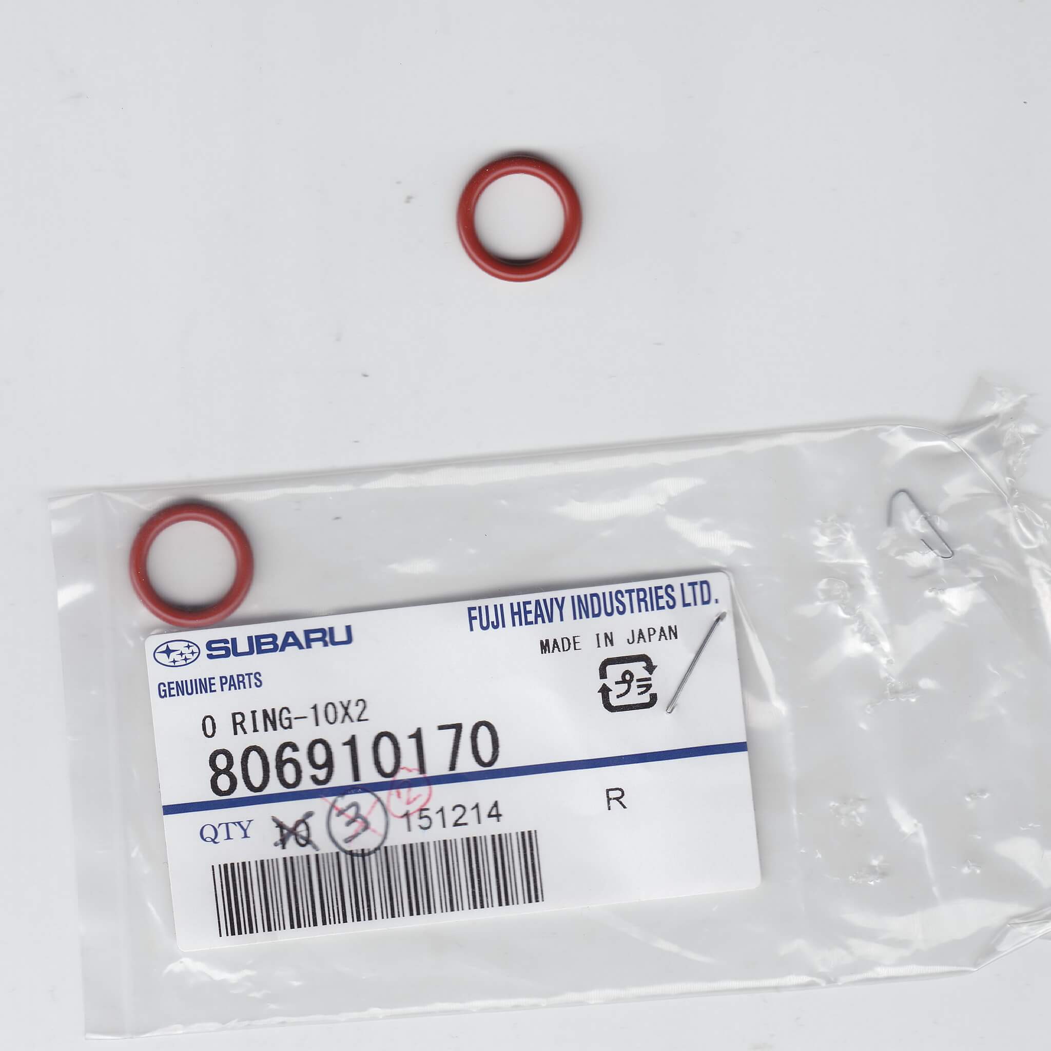 Subaru (OEM) Dipstick O-Ring, 2002-2014 WRX & 2004-2021 STi - Angle 2