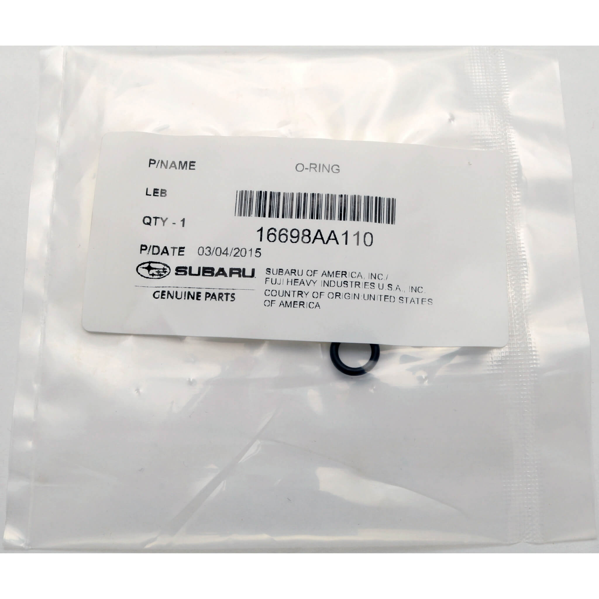 Subaru (OEM) Fuel Injector Top O-Ring Seals (Set/4), 2002-2005 WRX & 2007-2021 STi - Angle 2
