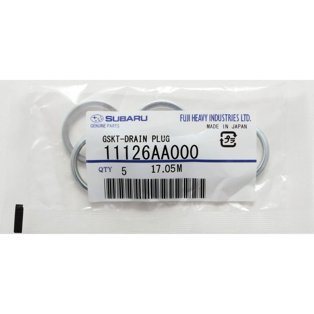 Subaru (OEM) Oil Pan Drain Plug Crush Washer (Pack/5), 2002-2014 WRX & 2004-2021 STi - Angle 2