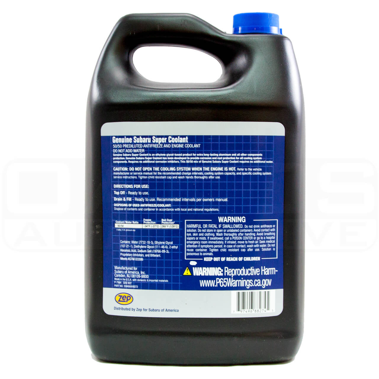 Subaru (OEM) Premixed Long Life Super Coolant (1 Gallon), Subaru Engines - Angle 3