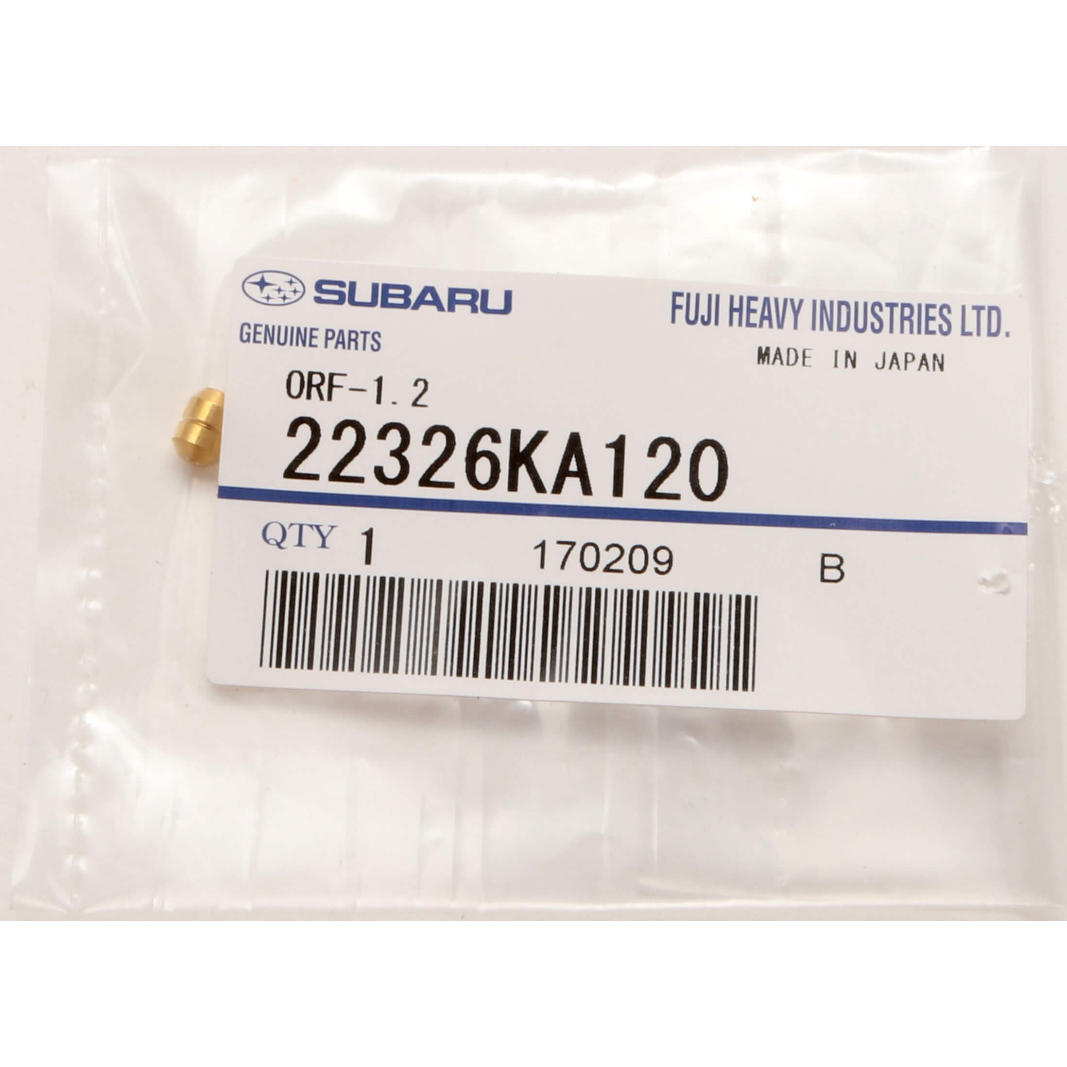 Subaru (OEM) Restrictor Pill (1.2mm), 2002-2005 WRX - Angle 3