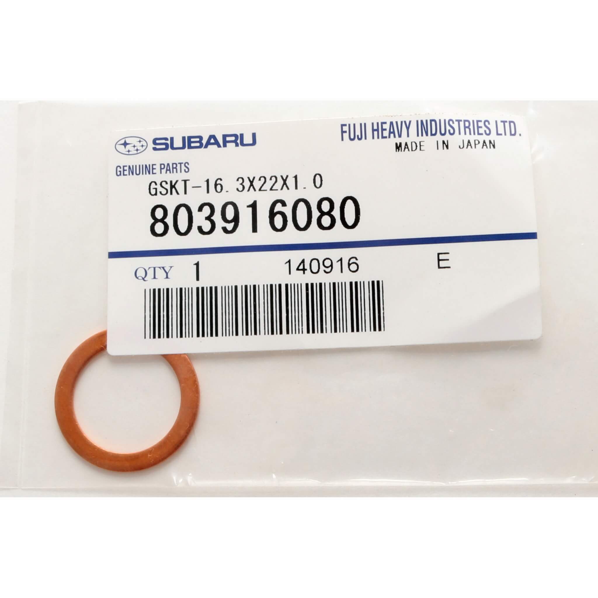 Subaru (OEM) Secondary Transmission Drain Plug Washer, 2004-2009 STi - Angle 2