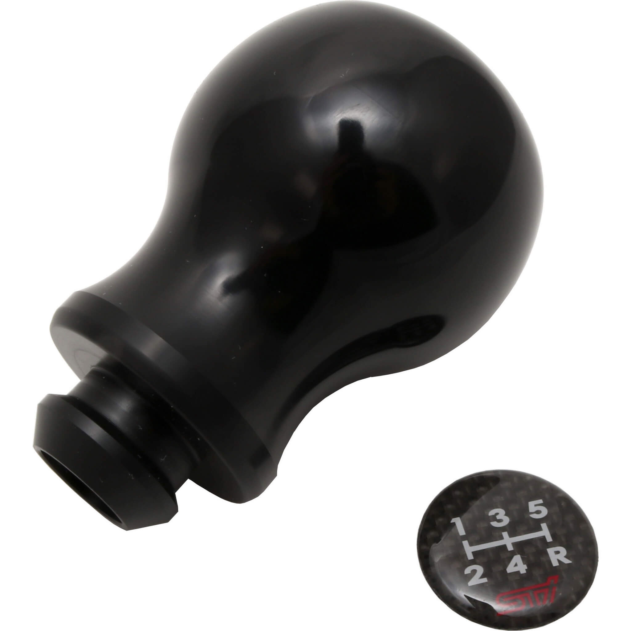 Subaru (OEM) STi Duracon Shift Knob (Black), 2002-2014 WRX - Angle 2