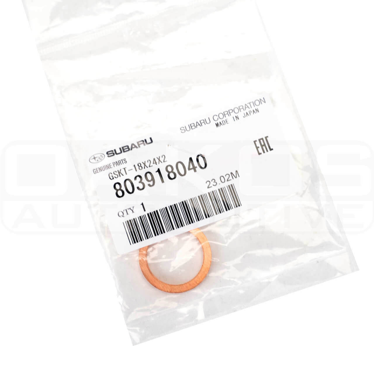 Subaru (OEM) Transmission Fill Plug Gasket, 2008-2021 STi - Angle 2