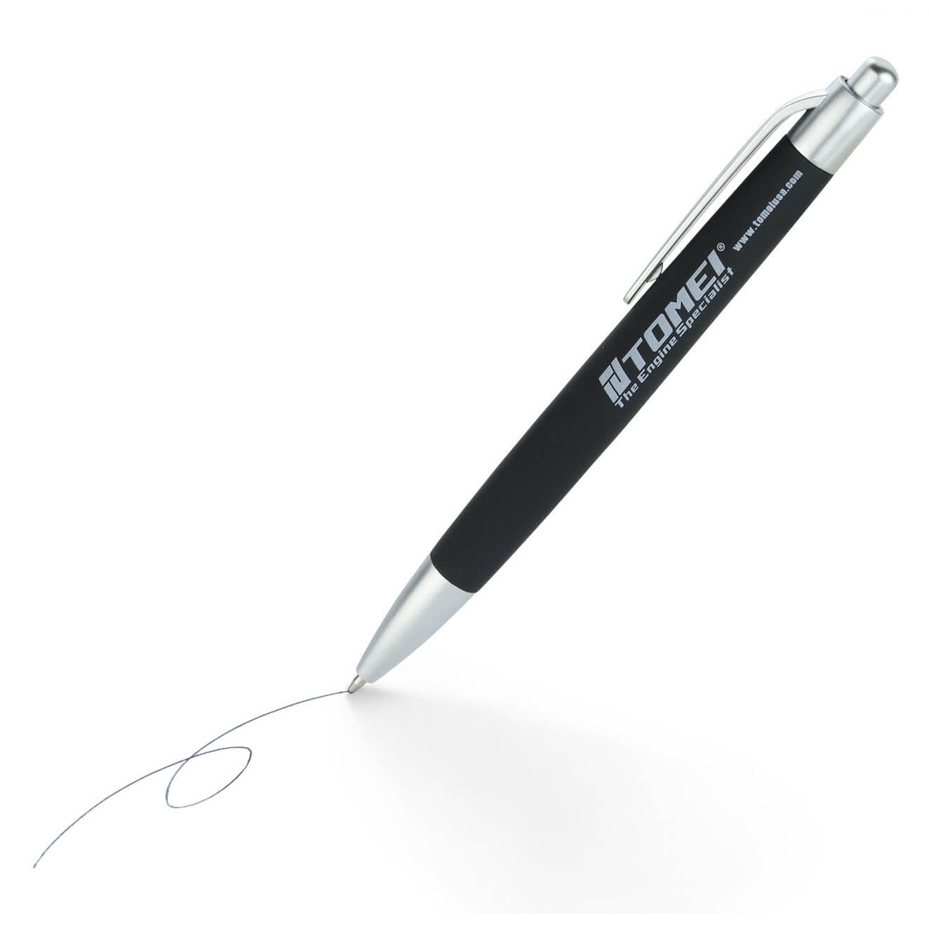 Tomei Ballpoint Pen (Black Body w/ Black Ink) - Angle 2