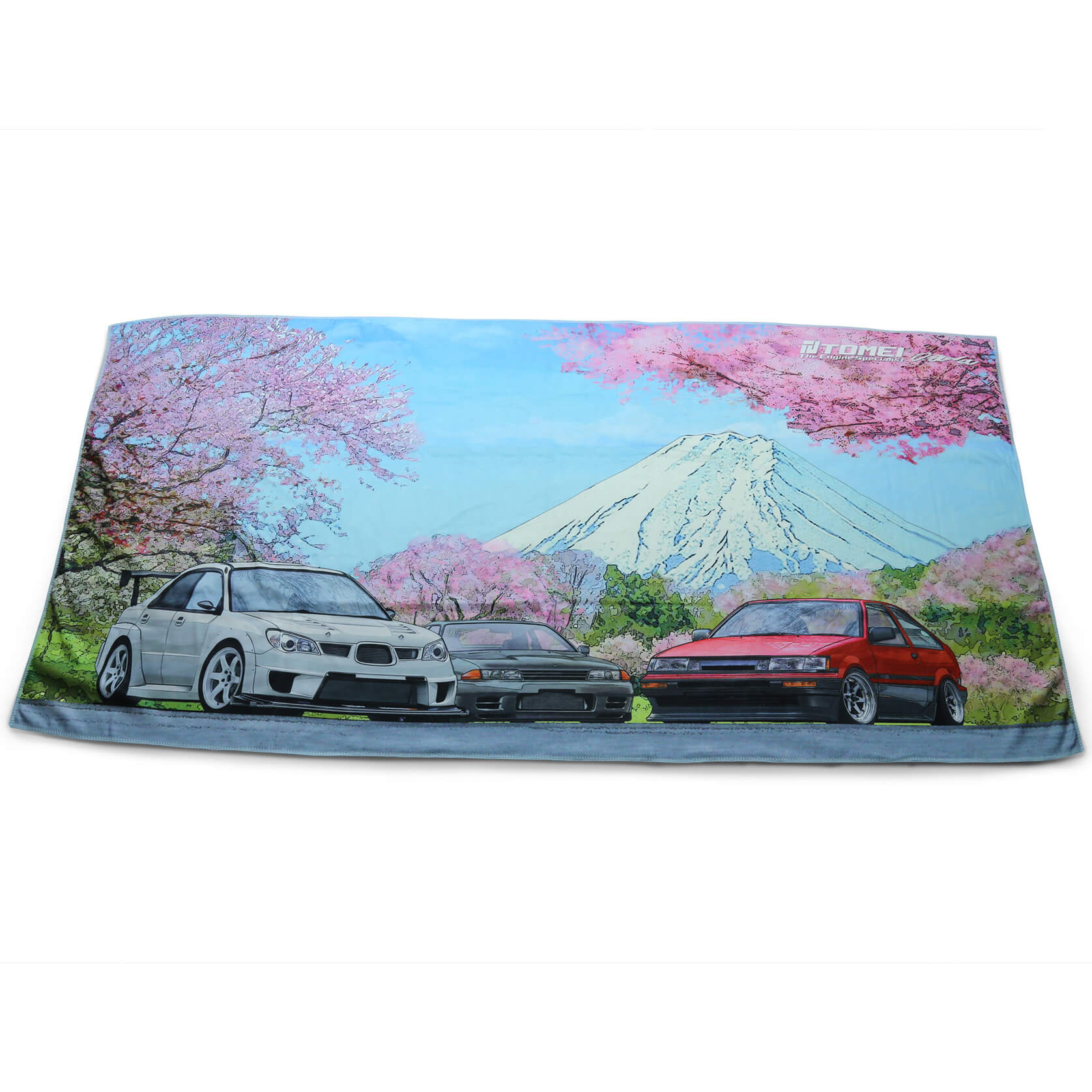 Tomei Bath Towel GDB/BNR32/AE86 Cherry Blossom Mt.fuji - Angle 2