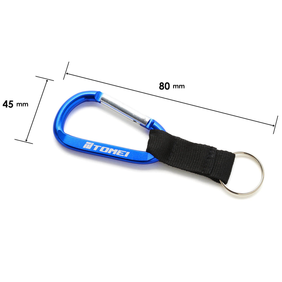 Tomei Carabiner Keychain (Blue) - Angle 2