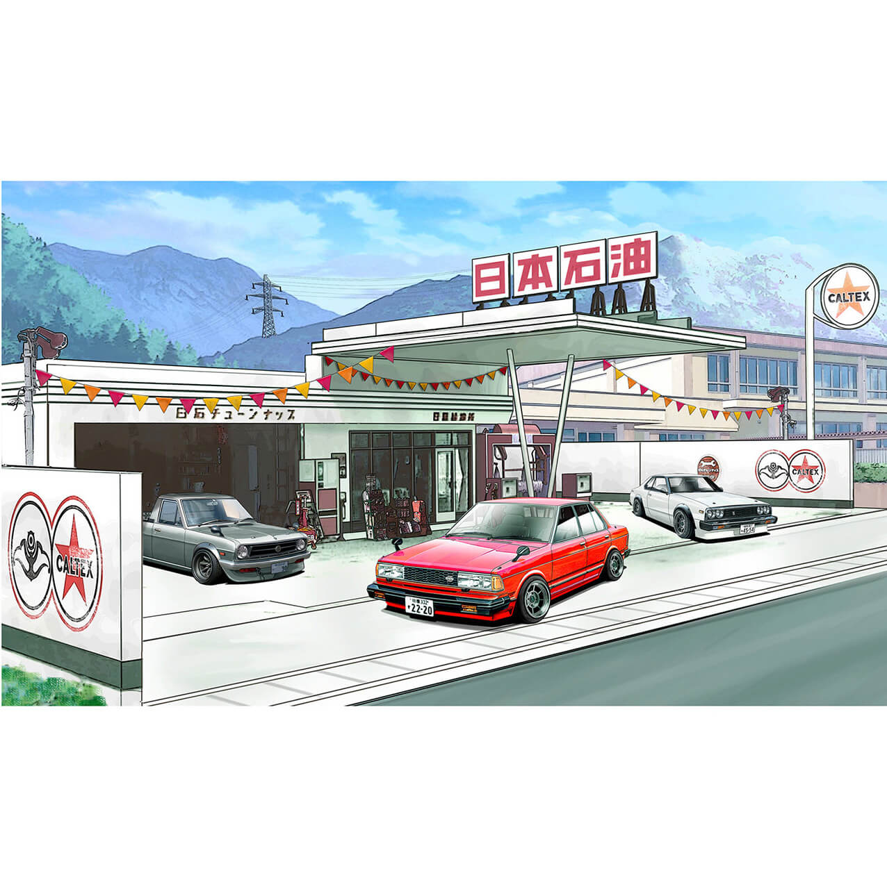 Tomei Coffee Mug w/ B120/910/C210 Gas Station - Angle 2