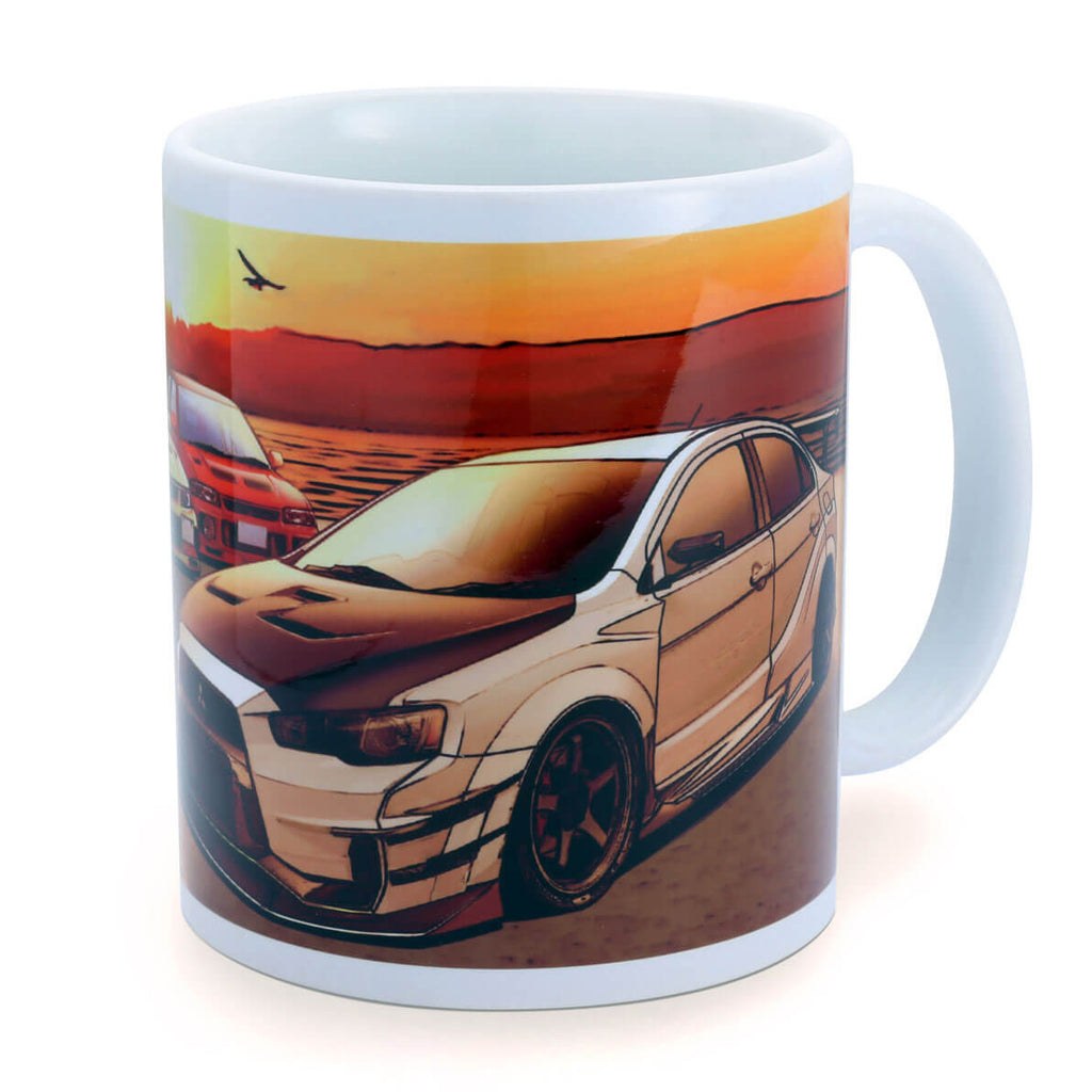 Tomei Coffee Mug w/ EVO Sunset Lake Kawaguchi