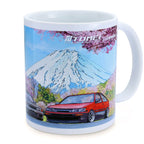 Tomei Coffee Mug w/ GDB/BNR32/AE86 Cherry Blossom Mt. Fuji