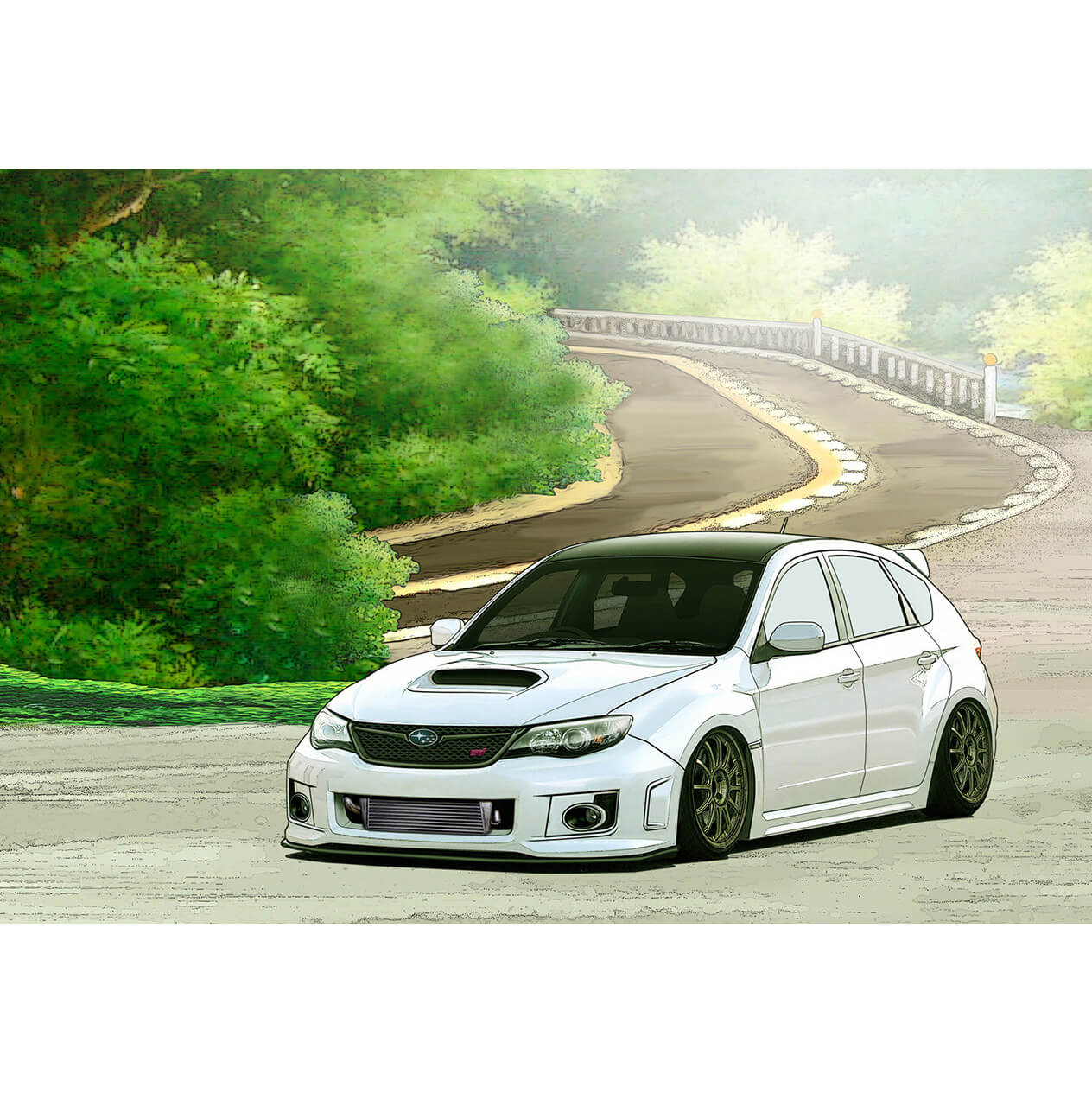 Tomei Coffee Mug w/ GRB Impreza Touge - Angle 2