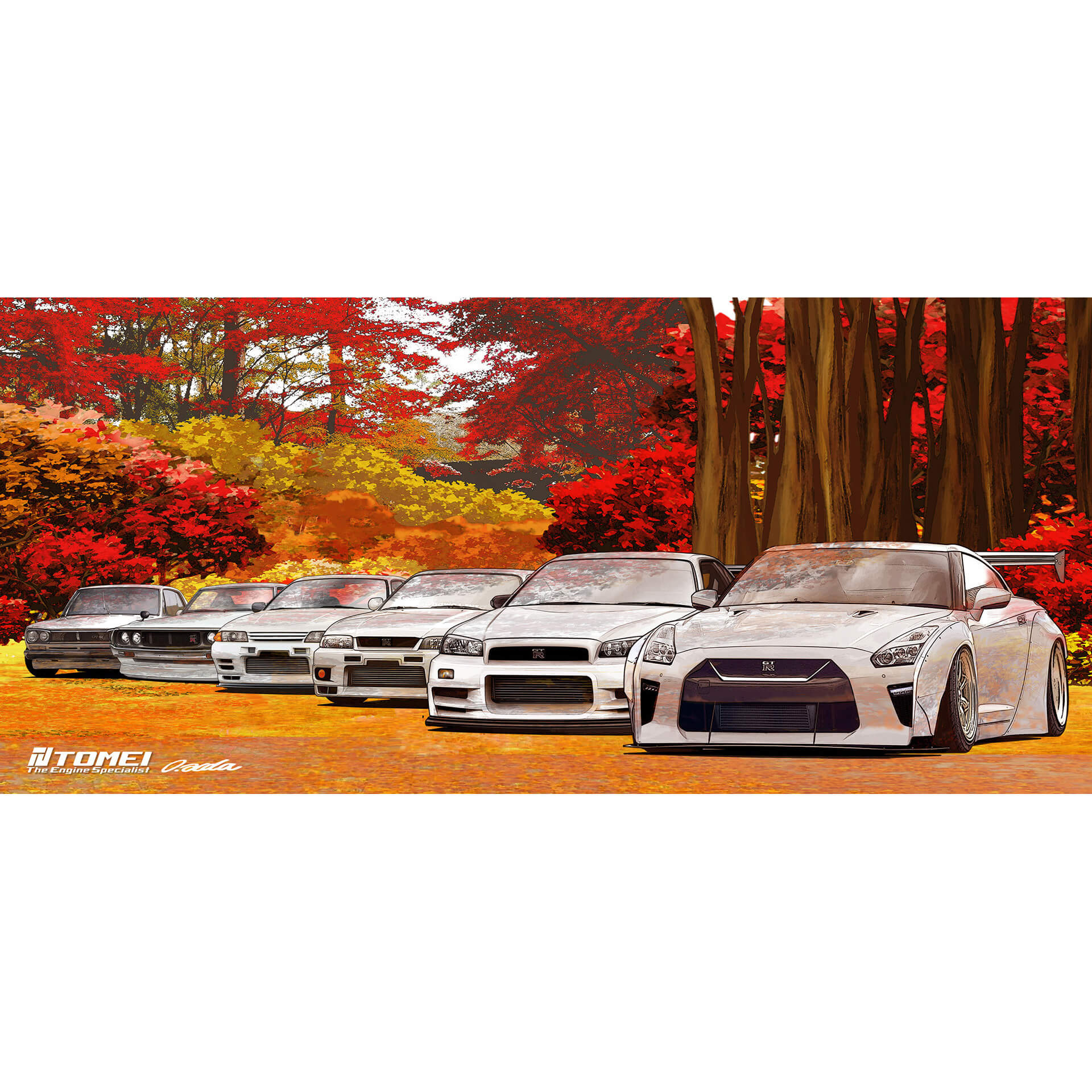 Tomei Coffee Mug w/ GT-R Autumn Nagano Forest - Angle 2