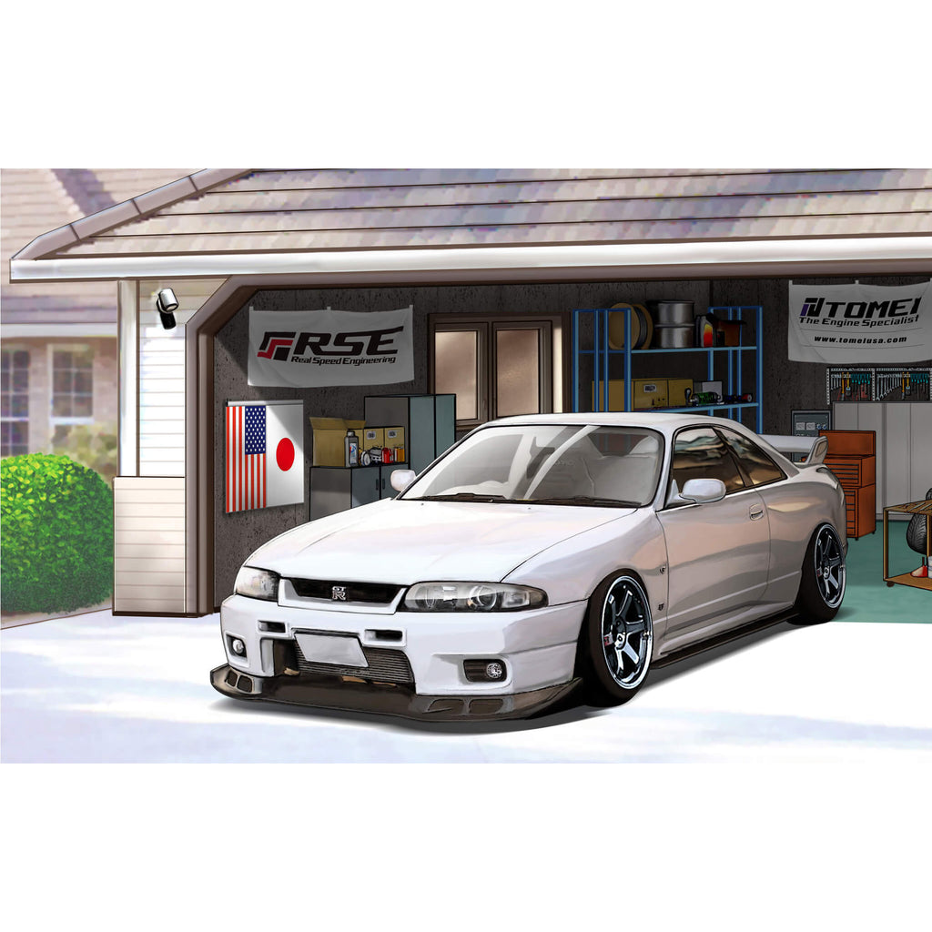 Tomei Coffee Mug w/ R33 GT-R Car Life Garage - Angle 2