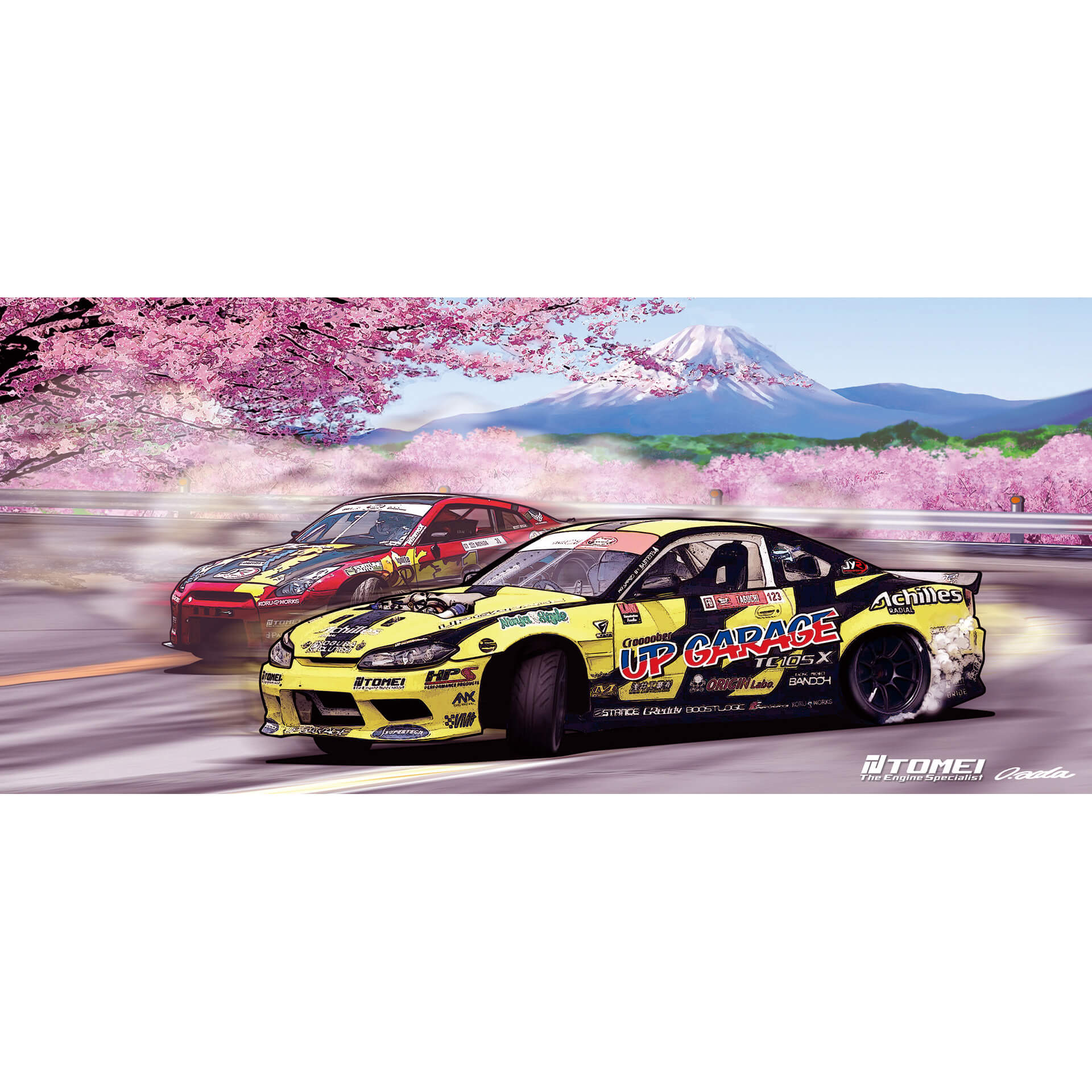 Tomei Coffee Mug w/ S15/R35 Spring Hakone Touge - Angle 2