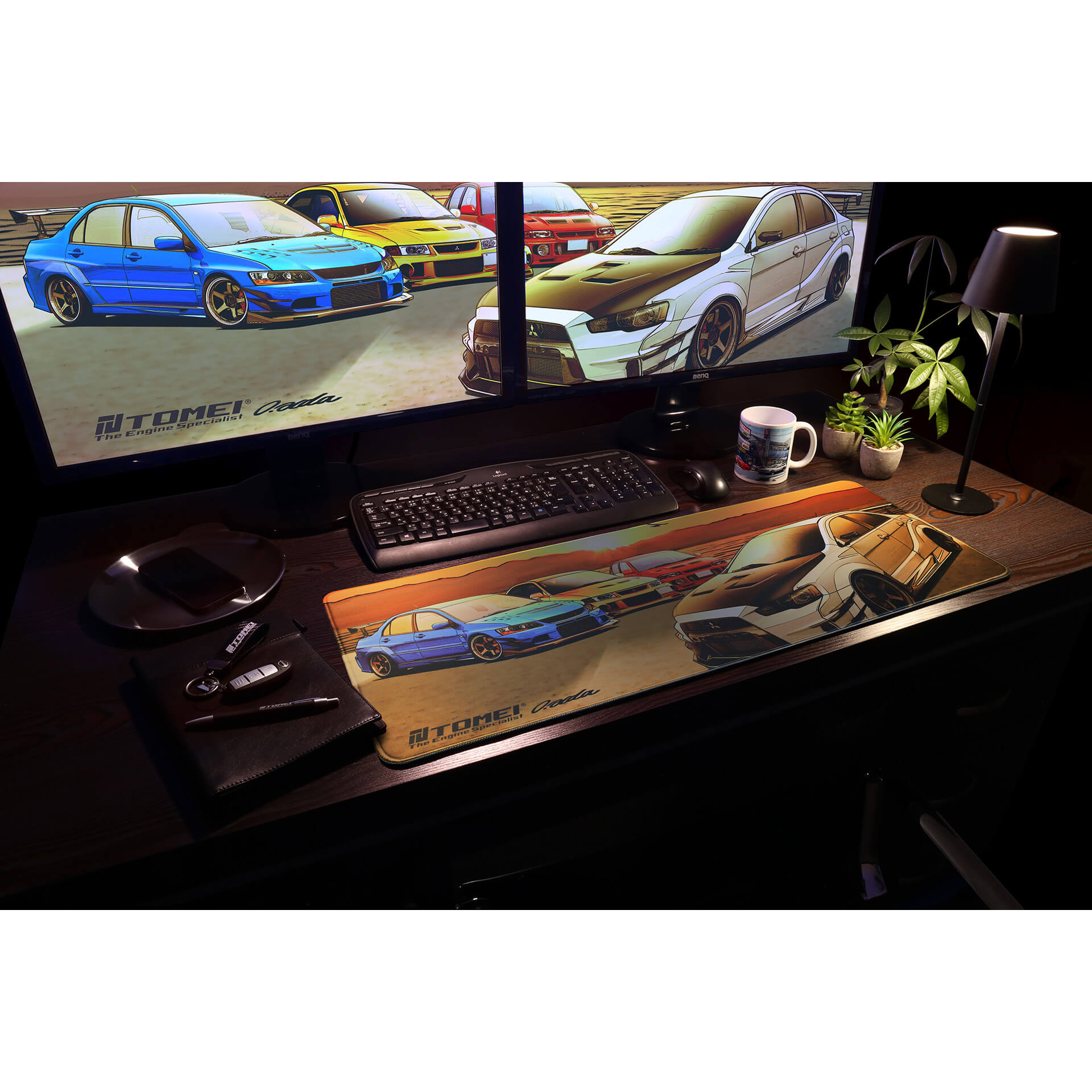 Tomei Desk Pad EVO Sunset Lake Kawaguchi - Angle 3