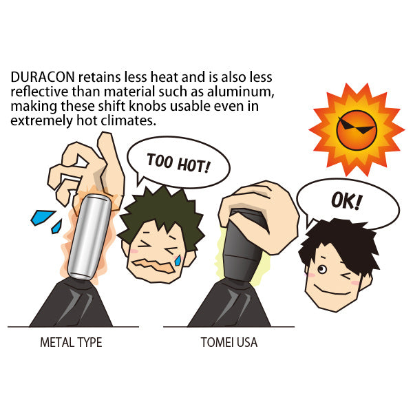Tomei Duracon Shift Knob Type-S (70mm, M10x1.25mm), Most Nissan & Mitsubishi Cars - Angle 3