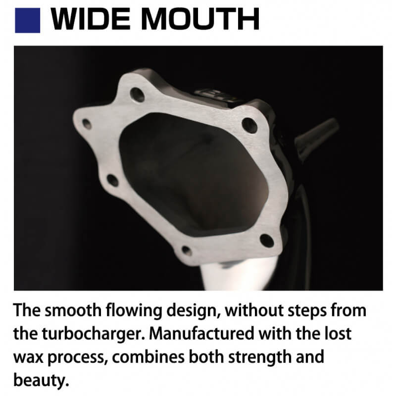 Tomei Expreme Big Mouth Downpipe, 2008-2015 EVO X - Angle 5