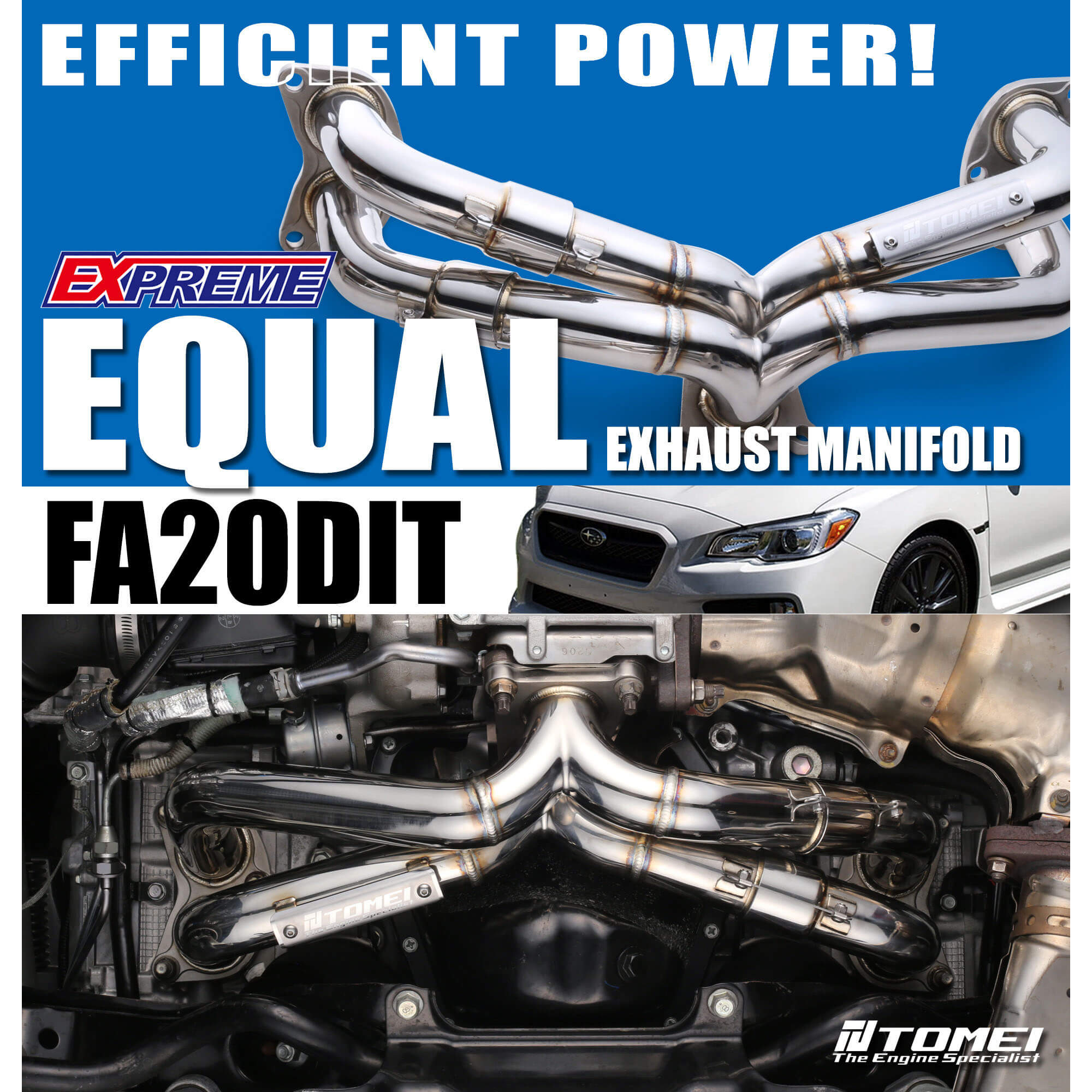 Tomei Expreme Exhaust Manifold (Equal Length), 2015-2021 WRX - Angle 2