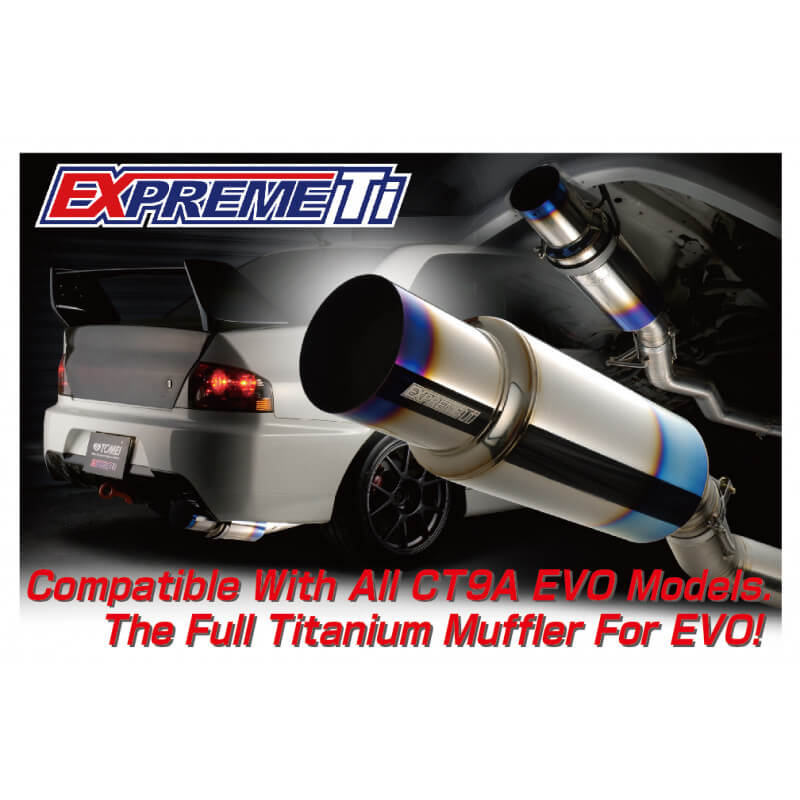 Tomei Expreme Ti Full Titanium Cat-Back Exhaust System, 2003-2006 EVO 8 & 9 (w/ JDM Rear Bumper) - Angle 2